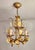 Vintage Gold-Plated and Hand-Forged Florentine Pendant Lamp with Porcelain Roses, 1960s For Sale - Image 6 of 18