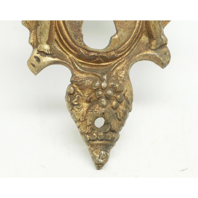 Pair of Highly Ornate Cherubic Figural 9.375 In. Back Plates For Sale - Image 9 of 10