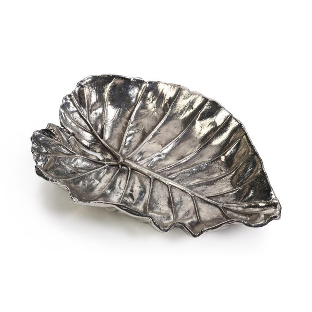 Aspen Quaking Leaf Antique Pewter Trays, Set of 6 For Sale - Image 4 of 4