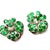 Emerald and Diamond 3.30 Carat 18 Karat Gold Floral 0.85 Inch Clip on Earrings - 2 Pieces For Sale - Image 10 of 13