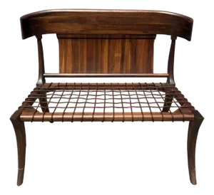 T. H. Robsjohn Gibbings Style Walnut Bench