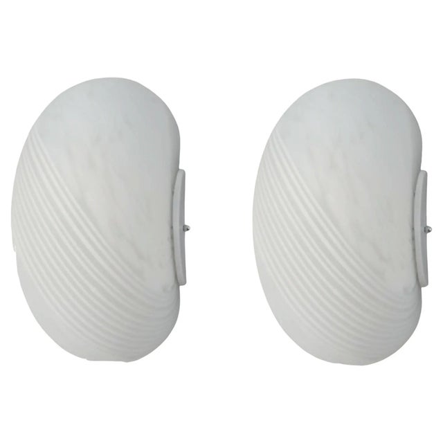 1970s Milky White Murano Sconces, a Pair For Sale - Image 10 of 10
