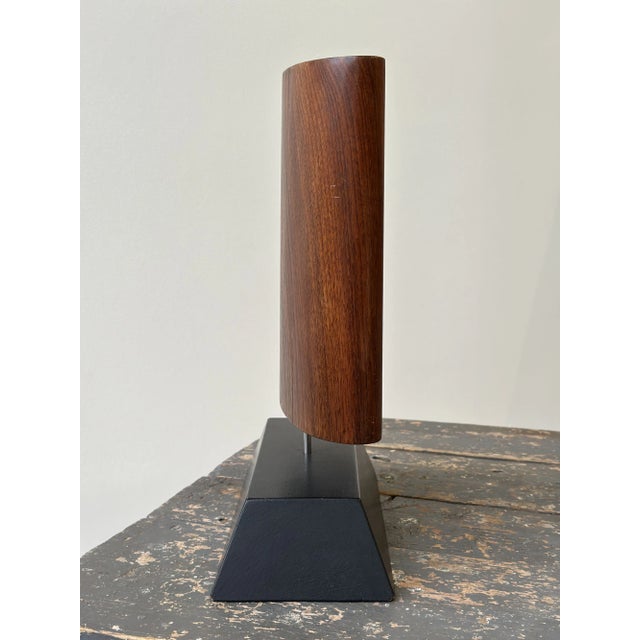 Vintage Large-Scale Teak Teardrop Fin Sculpture Mounted to Painted Wood Base by Paul Bechtold, Circa Mid 20th Century For Sale - Image 11 of 15