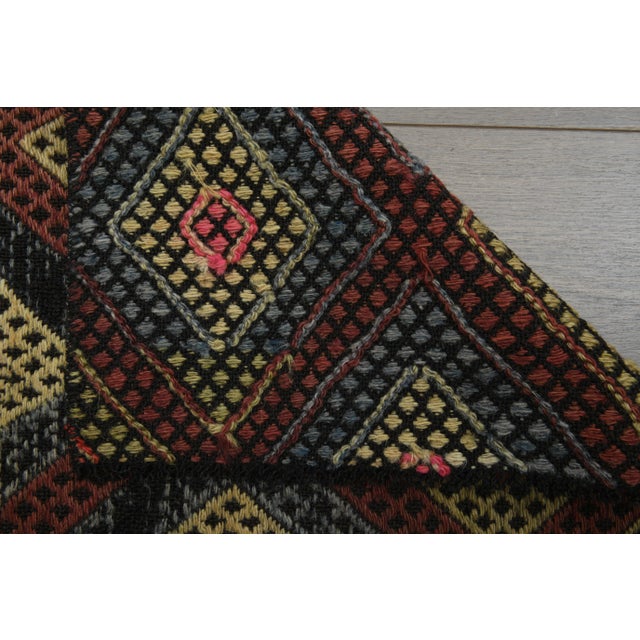 Red 1970s Vintage Turkish Oushak Handmade Wool Cotton Red Runner Rug For Sale - Image 8 of 11