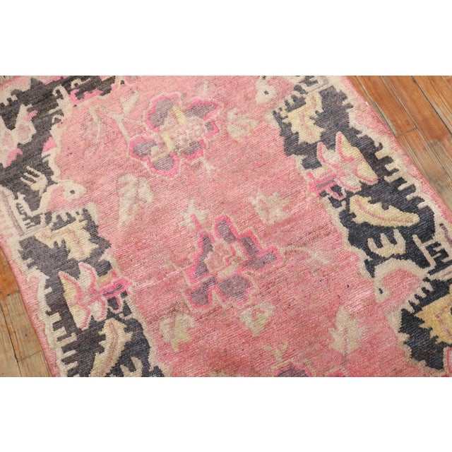 Pink Early 20th Century Zabihi Collection Pink Floral Tibetan Rug - 3' x 4'9" For Sale - Image 8 of 8
