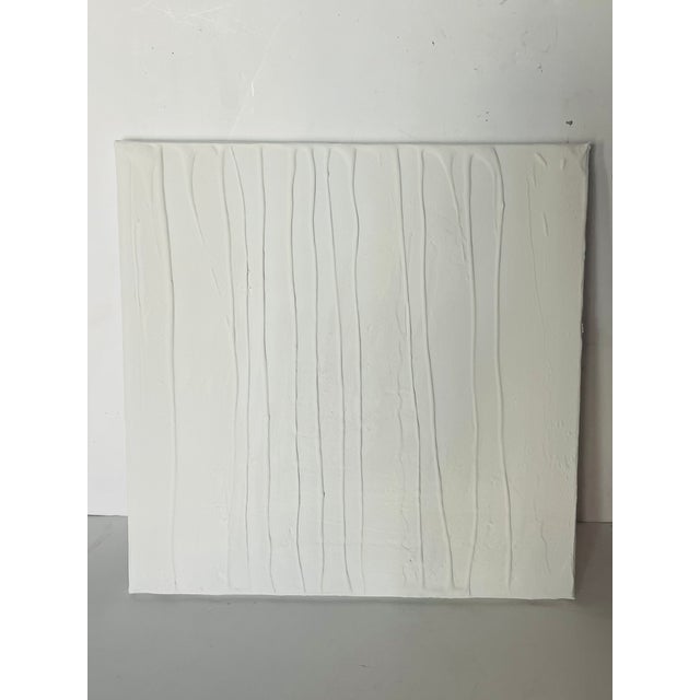 Contemporary 1970s Minimalist Abstract Plaster Wall Art by Elia Vertical Rain For Sale - Image 3 of 4