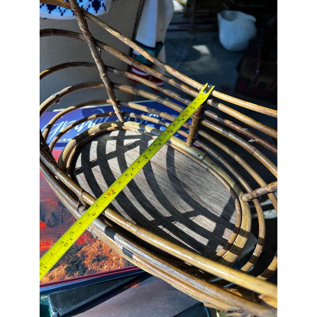 Rustic European Boho Vintage Wooden Simple Decorative Basket For Sale - Image 3 of 10