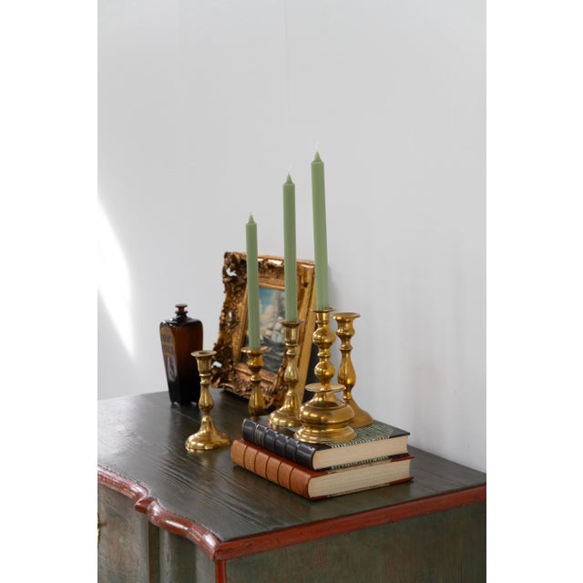 Vintage Danish Brass Candlesticks, 1950s, Set of 5 For Sale - Image 16 of 18