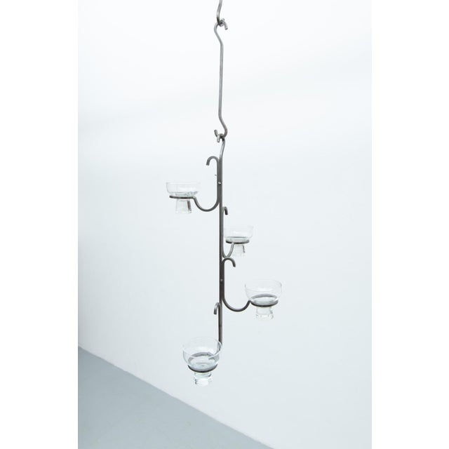 Mid-Century Modern Danish Wrought Iron Pendant Light, 1960s For Sale - Image 3 of 7