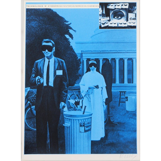 Jacques Monory, Big Brother, Original Signed Screenprint For Sale