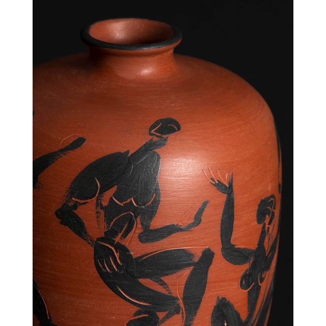 1970s Hand-Painted Ceramic Vase by Dietmar Liedke for Karlsruher Majolika, 1970s For Sale - Image 5 of 12