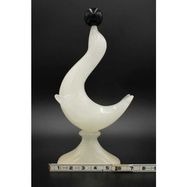 Mid 20th Century Large Vintage White Agate Seal Lion Balancing a Ball Sculpture For Sale - Image 10 of 12