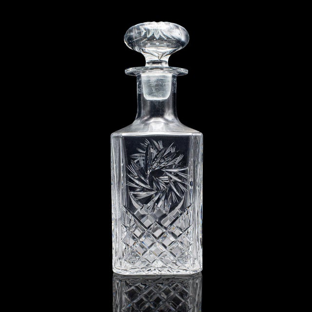 Vintage Whiskey Decanter, English, Cut Glass, Scotch, Brandy, Spirits, c.1975 For Sale - Image 4 of 12