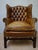 Vintage Cognac Leather Wingback Chesterfield Armchair, England 1940s For Sale - Image 14 of 14