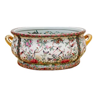 X-Large 23" Chinese Famille Rose Canton Foot Bath Planter For Sale