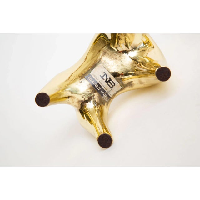 Vintage Norman Bleckner Stickered Brass Bull Bookends Pair Of, 1970's For Sale - Image 11 of 12