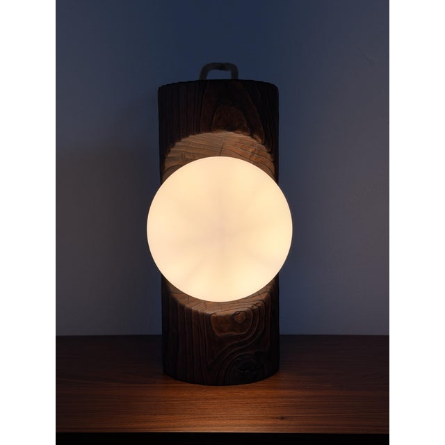 Brutalist Model 16 Wall Lamp in Pine and Opal Glass from Temde Leuchten, 1970s For Sale - Image 10 of 16