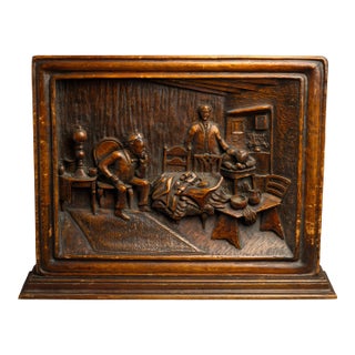 Black Forest Carved Wood High-Relief Plaque / Panel For Sale