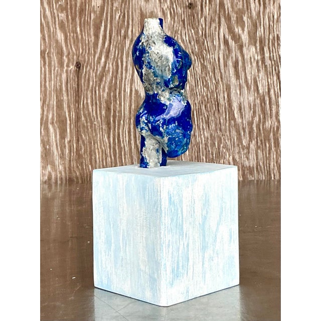 Late 20th Century Vintage Boho Carved Stone Female Torso Sculpture For Sale - Image 5 of 12