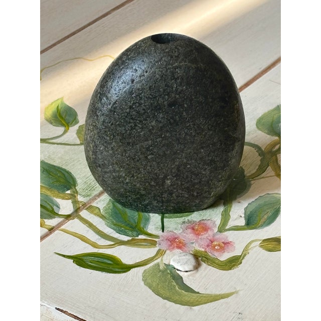 Stone Bud Vase Pacific Northwest Artisan Hand-Carved Volcanic Rock For Sale - Image 10 of 12