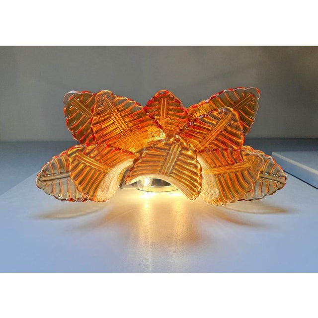Vintage Murano Six-Tier Felci Wall Sconces in Amber Glasses, 1990s, Set of 2 For Sale - Image 17 of 18
