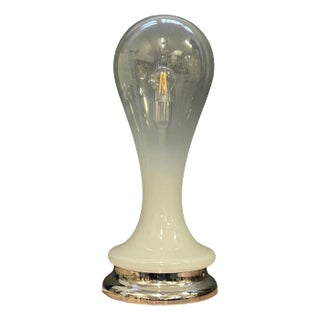 Milk Glass Table Lamp in the style of A.V. Mazzega, 1970s For Sale