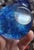 Dichroic Glass Eye Studio Paperweight – Blue Aqua Gold Sculpture Signed 1999 For Sale - Image 4 of 8