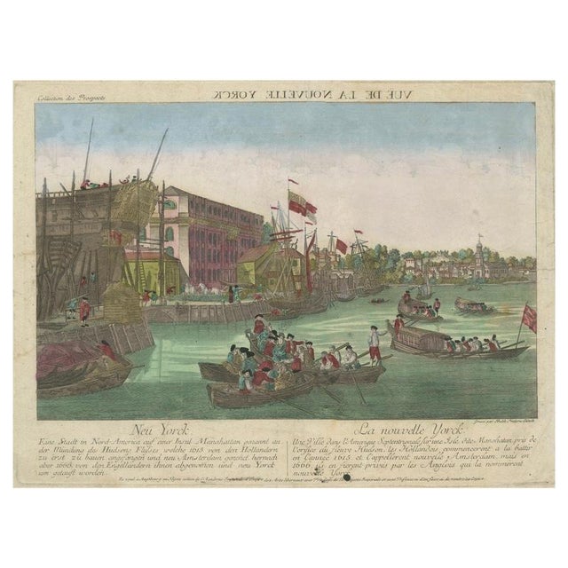Optical View of New York City Manhattan Harbor, 1775, Paper For Sale - Image 10 of 10