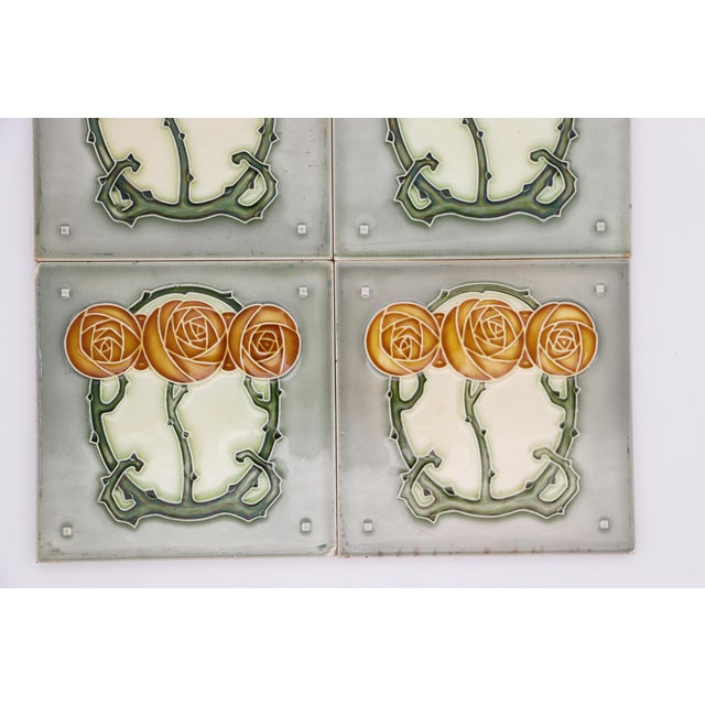 1920s Set of Four Tiles Art Nouveau H & R Johnson England For Sale - Image 10 of 18