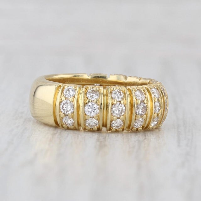 1ctw Diamond Ring 18k Yellow Gold Size 5.75 Anniversary Wedding Band For Sale - Image 4 of 8