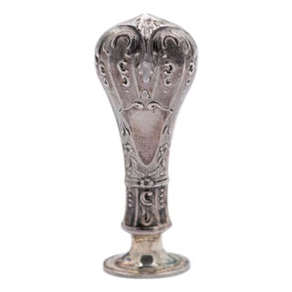 Vintage Embossed Silver Seal For Sale