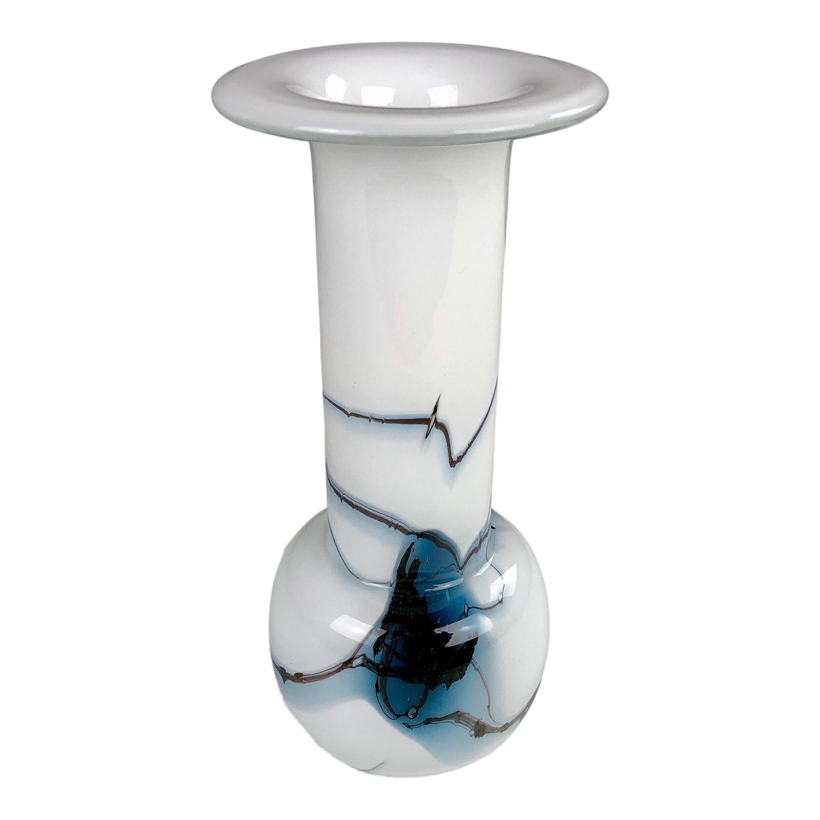 1980s Danish Art Glass Vase / Candle Holder by Michael Bang for