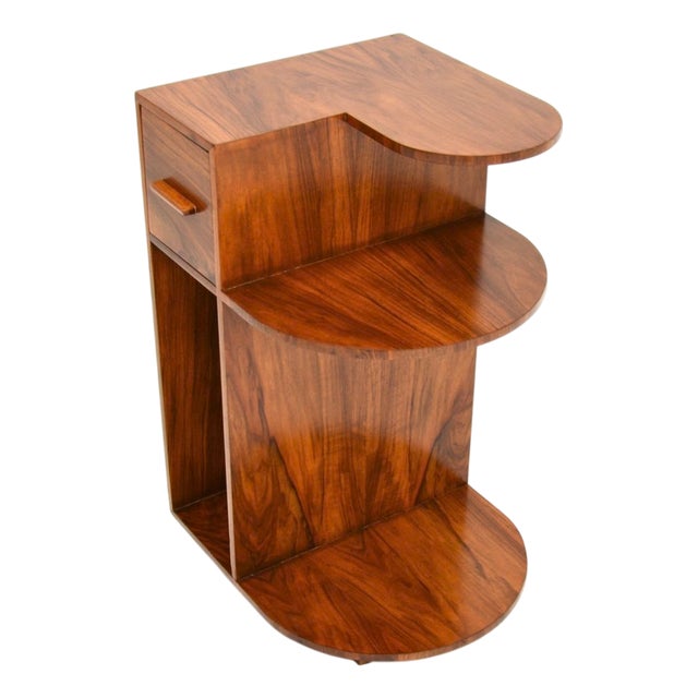Art Deco Figured Walnut Side Table, 1930s For Sale