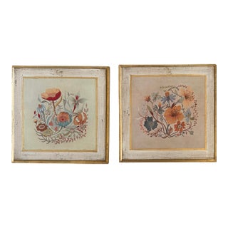Vintage Italian Florentine Square Wall Plaques - A Pair For Sale