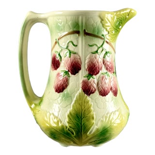 1960s St. Clement French Barbotine Raspberry Pitcher For Sale