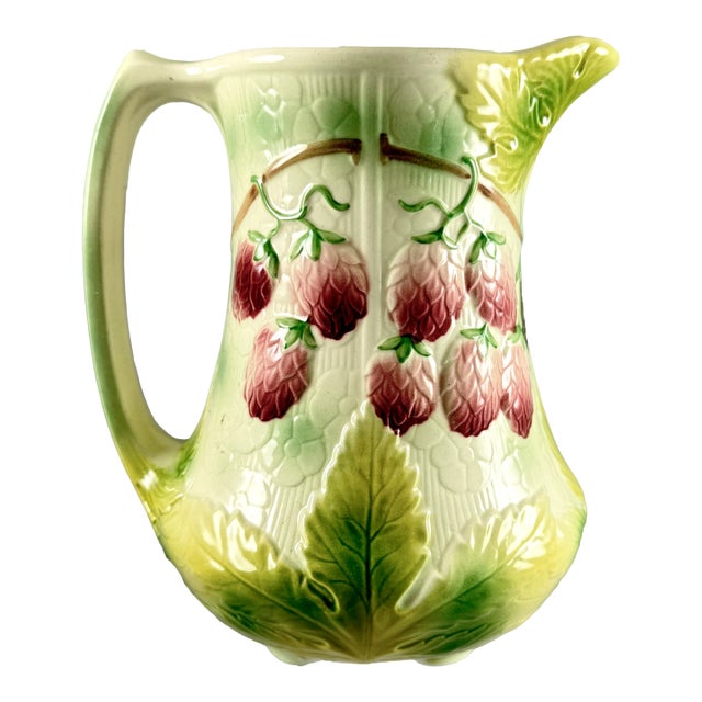 1960s St. Clement French Barbotine Raspberry Pitcher For Sale