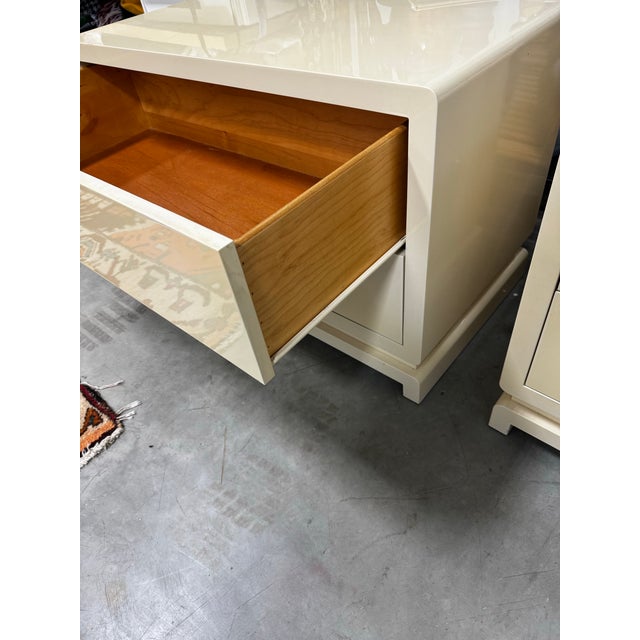 1980s Postmodern Lacquered Pair of Night Stands For Sale - Image 10 of 10
