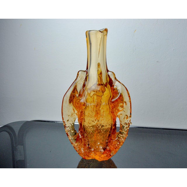 Orange Orange Seguso Vase in Frosted Murano Glass, 1970 For Sale - Image 8 of 8