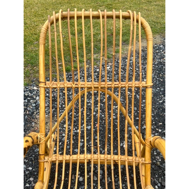 1960s Vintage Bamboo 1960’s Franco Albini Style Rocker For Sale - Image 5 of 9
