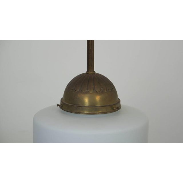 Vintage Glass and Brass Pendant Lamp For Sale - Image 4 of 9
