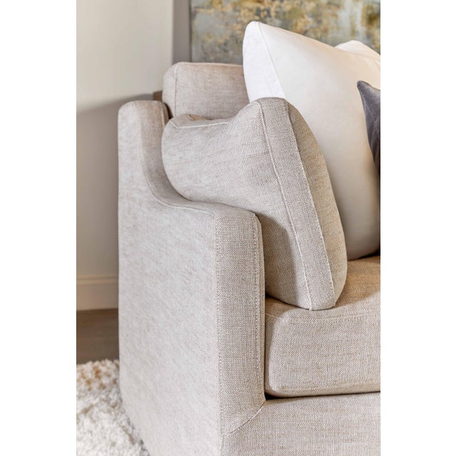 Lena 95" Slope Arm Slipcover Sofa, Bisque For Sale - Image 11 of 12