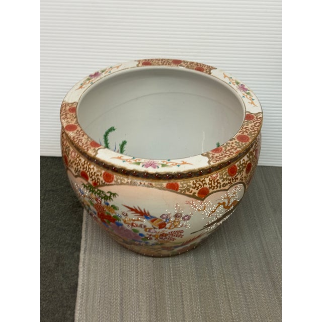 Satsuma-Style Porcelain Jardiniere, Vintage For Sale - Image 9 of 12