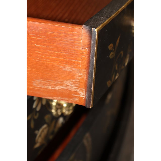 Pair 1980's Baker Chinoiserie Style Paint Decorated Bachelor Chests For Sale - Image 13 of 17