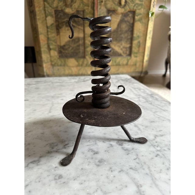 18th Century Alpine Iron Spiral Candleholder, 1730s For Sale - Image 9 of 17
