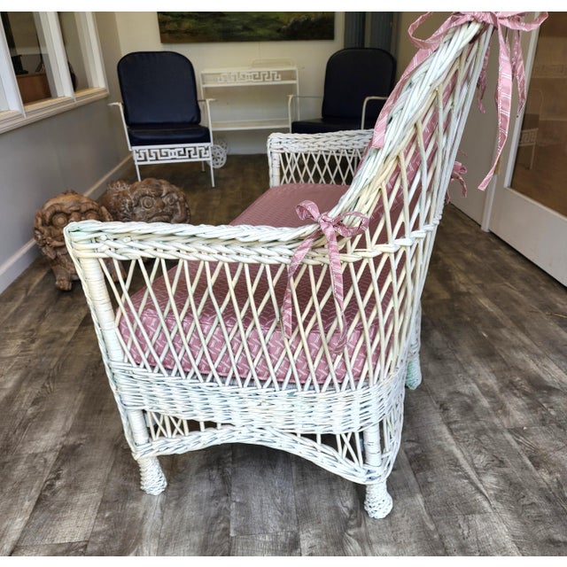 Antique Bar Harbor Wicker 4-Piece Set - In the Manner of Heywood Wakefield For Sale - Image 12 of 18