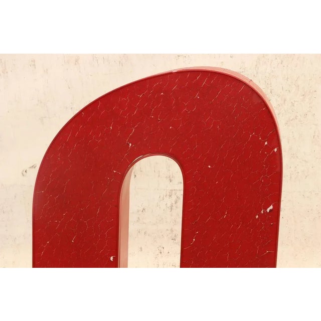 Metal Vintage Eastern Bloc Lluminated Letter O Floor Night Lamp, 1970s For Sale - Image 7 of 9