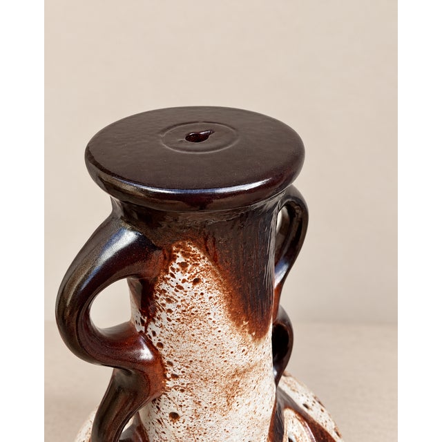 1970s Large Pierced Fat Lava Ceramic Lamp Base, West Germany, 1970s For Sale - Image 5 of 8