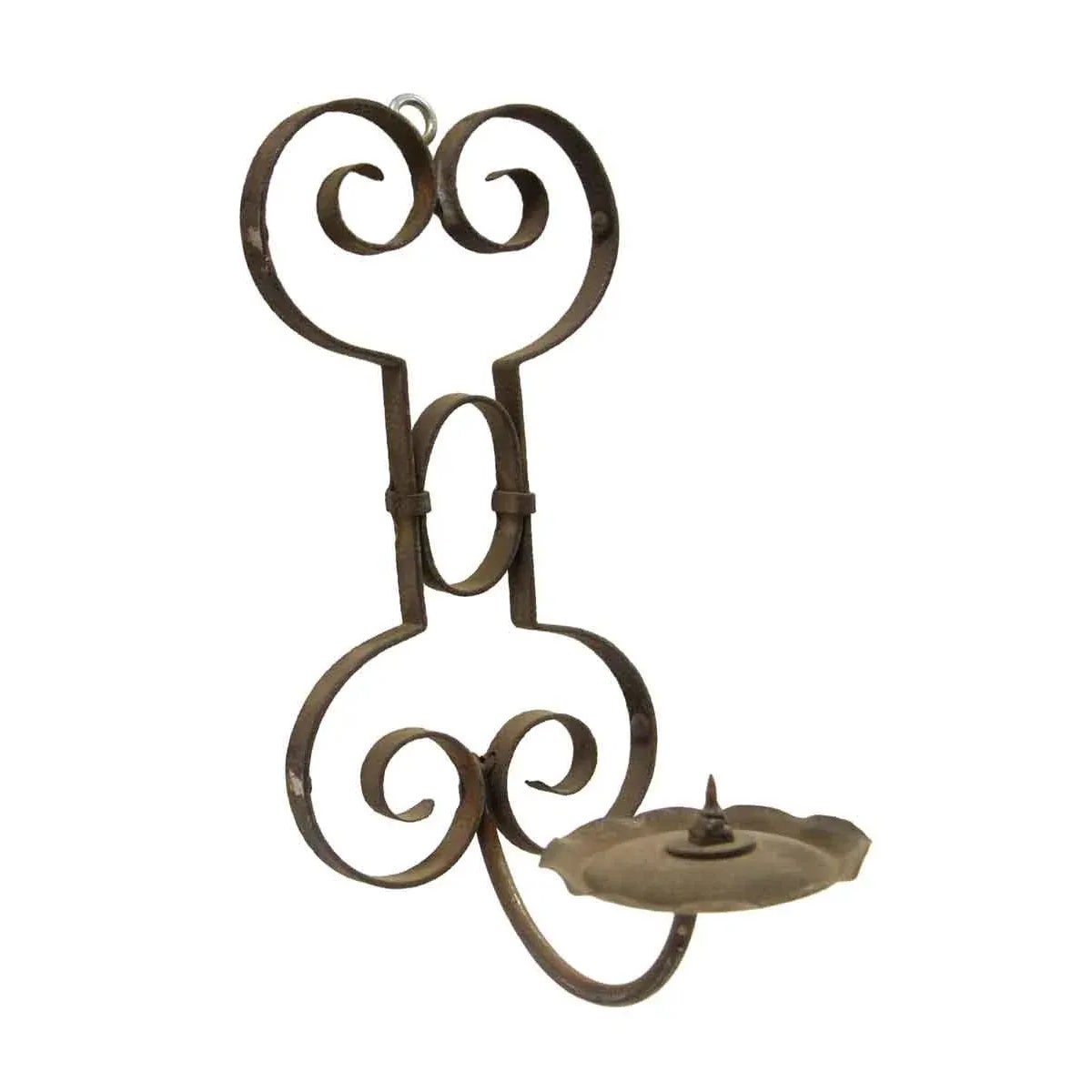 Wrought Iron and Brass Wall Mount Candle Holder Chairish
