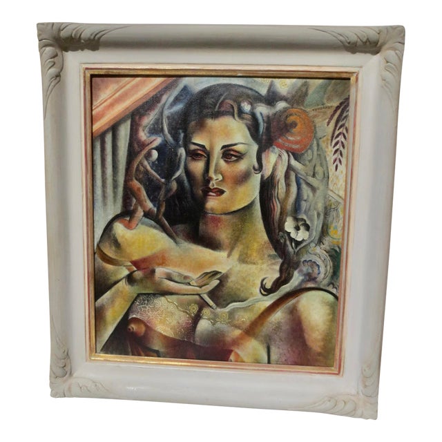 Louis Ferstadt Painting of the Demi Mode Female Impersonator Circa 1930s For Sale