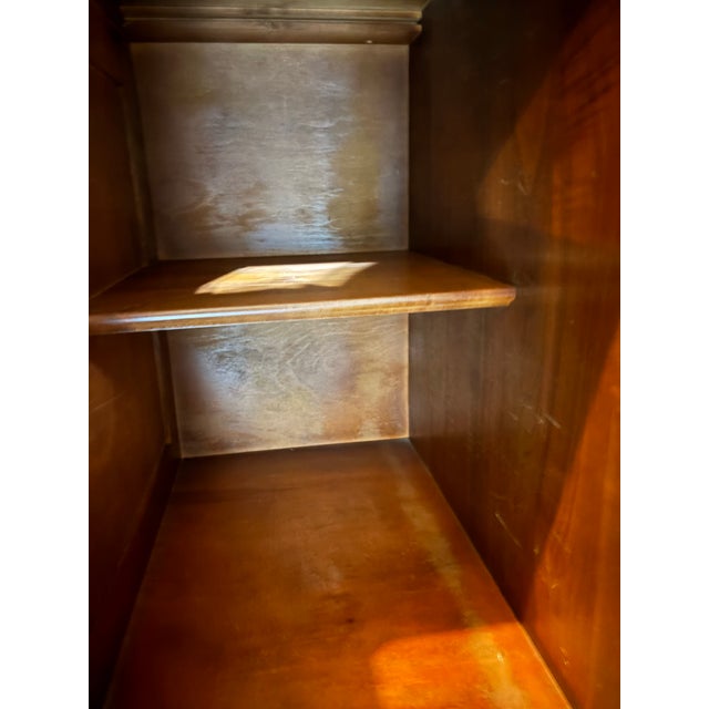 Wood 1950s Solid Walnut China Cabinet For Sale - Image 7 of 12